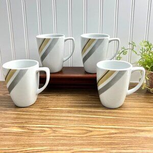Corelle Corning Coordinate Set of 4 Square Muret Coffee Tea Mug Porcelain